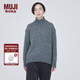 無(wú)印良品（MUJI） 女式 羊毛混紡 半高領(lǐng)毛衣 長(cháng)袖針織衫 女款冬季 BA1NZA3A 炭灰色 M (160/84A)