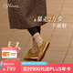 73Hours明星同款女鞋小餅干25春夏新款軟底休閑運動鞋德訓(xùn)鞋阿甘鞋 棕色 38