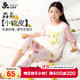 久歲伴小軟皮兒童睡衣女童五分袖春夏薄款家居服套裝中大童卡通睡衣褲