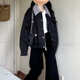 妙奕嘉黑色棒球服外套女秋季新款2025年上衣百搭高級(jí)感洋氣休閑寬松夾克 黑色韓系短款格紋夾克棒球服 L 【建議120斤內(nèi)】