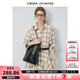 VEGA CHANG襯衫連衣裙女2025新款夏氣質(zhì)度假格子設(shè)計(jì)感小個(gè)子短裙 卡其色格紋 M