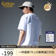 卡賓創(chuàng  )意logo火焰T恤25夏季卷邊貼布繡  漂白色02  L /175/50 