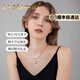 La Martina項鏈女2025新款碎銀子珍珠項鏈女輕奢高端純銀吊墜頸鏈配飾 碎銀珍珠雙層項鏈