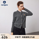 Navigare意大利小帆船女士毛衣秋冬季新款純綿羊毛長(cháng)袖開(kāi)衫通勤保暖外套男 暗巖灰 M