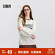 森馬長(cháng)袖t恤女字母撞色圓領(lǐng)復古春寬松插肩袖套頭衫107124101010