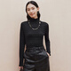 FIRSTSTATION FS時(shí)尚百搭半高領(lǐng)木耳邊長(cháng)袖打底衫女25秋新款5401Z 黑色 L