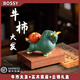 BOSSY故宮風(fēng)文創(chuàng  )事事如意大象桌面茶寵擺件辦公室書(shū)房書(shū)桌喬遷生日禮物 牛市大發(fā)+實(shí)木底座+云錦禮盒