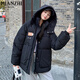 棉致連帽加厚棉服女新款秋冬季羽棉襖絨服女棉衣外套面包服不跑棉保暖 2302黑色【高品質(zhì)】 2XL 145-165斤