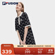 FILA FUSION斐樂(lè )官方潮牌女子連衣裙2024夏季透氣時(shí)尚寬松POLO領(lǐng)連身裙女裝