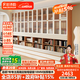 法詩(shī)韻實(shí)木定制卡座書(shū)柜一體整墻客廳書(shū)架橡木滿墻置儲(chǔ)物落地玻璃展示柜 0.8米長(zhǎng)*2.1米高（兩門(mén)書(shū)柜） ENF母嬰級(jí)環(huán)?？咕?8MM加厚橡木