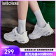 斯凱奇（Skechers）男女鞋厚底休閑舒適簡(jiǎn)約百搭運動(dòng)鞋老爹鞋小白熊 白色/WHT 37