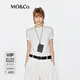 MO&Co.【C+系列】短袖T恤2025夏新品高彈天絲醋酸正肩MBE2TEE032 本白色 M /165