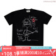 THE SALVAGES FASHION CLUB吉他男孩印花朋克搖滾T恤短 男女同款 黑色 S