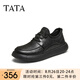 他她（TATA）2025秋商場(chǎng)同款純色舒適百搭休閑皮鞋男新款OCD10CM5 黑色 42