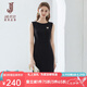 經(jīng)典故事（JANE STORY）高端純色修身無(wú)袖連衣裙女夏季2025年新款氣質(zhì)收腰西裝內(nèi)搭背心裙 R05黑色 M