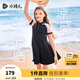 水孩兒（SOUHAIT）童裝女童涼感連衣裙夏季兒童防曬裙子學(xué)院風(fēng) 藏藍(lán)SHSXGD01CZ631B09 170
