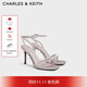 CHARLES&KEITH法式亮鉆一字帶高跟涼鞋女生日禮物CK1-60280423 Mauve紫紅色 37
