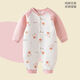NAOISKEY?腦斯基嬰兒連體衣秋冬款三層夾棉保暖哈衣寶寶衣服加厚新生兒爬爬服 桔子兔粉色(無(wú)骨) 36cm 59