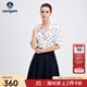 Navigare意大利小帆船女士襯衫25夏季新品時(shí)尚波點(diǎn)短袖襯衣百搭顯瘦上衣 0026冰川白 M