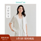 茵曼（INMAN）【商場(chǎng)同款】萊賽爾亞麻小西裝2025夏女裝新款短袖短外套上衣 珍珠白 S