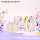 CHARLES&KEITH絎縫菱格鏈條水桶包雙肩包包女包女友生日七夕禮物CK2-10701506 Beige米色 M
