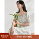 茵曼（INMAN）法式碎花高級感2025夏女新款休閑中長(cháng)吊帶連衣裙子 月藍連衣裙-18424791 M