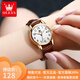 歐利時(shí)（OLEVS）瑞士認證品牌手表女簡(jiǎn)約氣質(zhì)石英表日歷防水大數字女士手表送禮物 OLEVS-5566-棕皮白面女