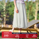 FILA 斐樂官方女裝梭織裙2025夏季新款時尚休閑舒適涼感防曬半身裙 大地灰-GY M 165/66A/M