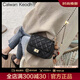 CALWAN KEODH包包女包新款2025ck風輕奢真皮斜挎單肩包小眾生日禮物送女友老婆 【黑色+兔子掛件】時尚鏈條包實用走心女生閨蜜