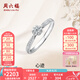 周六福（ZLF）七夕禮物  PT950鉑金鉆石戒指女群鑲求婚結(jié)婚鉆戒送女友 9號(hào) 共約12分