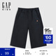 GAP男童2025夏季新款府綢小熊刺繡輕薄七分褲兒童裝休閑褲767347