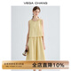 VEGA CHANG連衣裙女2025夏季新款假兩件設計感休閑簡(jiǎn)約圓領(lǐng)背心裙 蜜蠟黃 S