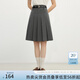 范思藍(lán)恩范思藍(lán)恩減齡學(xué)院風(fēng)百褶裙女2025春裝高腰顯瘦百搭a字半身裙1057 灰色(短款） M