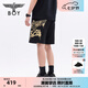 BOY LONDON春夏男女同款經(jīng)典老鷹燙金百搭潮牌短褲N14800 黑色 M