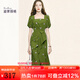 迪菲麗格方領(lǐng)泡泡袖魚(yú)尾連衣裙女夏季新款2024設計感優(yōu)雅氣質(zhì)裙子 圖片色 M