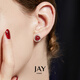 Jay紅瑪瑙耳夾紅色耳環(huán)無耳洞耳飾女耳釘耳墜送女友閨蜜生日禮物 耳釘(瑪瑙帶證書)