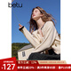 百圖betu女裝2025春季新款毛針織衫圓領(lǐng)提花甜美針織開衫女2501T17 淺杏色 M