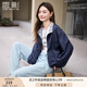 香影風(fēng)衣外套女短款2025秋季新款休閑工裝風(fēng)拉鏈小個子藏青色夾克 藏青 L 165/88A/110-125斤