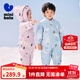 迷你巴拉【鵝絨】三防羽絨服連體衣男女童蛋型防風(fēng)帽爬服新款 藍色調00388 -三防加厚白鵝絨 90 cm -充絨量82.6g