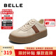 百麗復(fù)古德訓(xùn)鞋女25秋新拼色休閑鞋JD002CM5 棕色 38