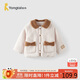 童泰（TONGTAI）女寶寶外套冬季夾棉兒童衣服女童加厚羊羔絨翻領(lǐng)上衣奶白90cm