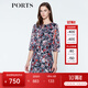 PORTS寶姿  春夏新品女裝優(yōu)雅印花系帶連衣裙A字裙LN8D134HPP027 黑色印花 M (6)