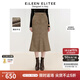 朗姿歐洲EiLEEN ELITEE冬季新款復古千鳥(niǎo)格微魚(yú)尾型半身裙 冰咖啡色 XL