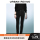 UR秋冬新款女裝時(shí)髦復(fù)古貓須水洗修身牛仔長褲UWM840074 正黑 25