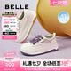百麗（Belle）透氣網(wǎng)面小白鞋女厚底休閑運(yùn)動(dòng)板鞋B1175BM3預(yù)售 蜂蜜牛乳-皮面 37 (235mm)