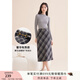 香影格子毛呢半身裙女2025秋冬新款高腰a字輕熟風(fēng)美拉德咖色裙子 灰色A844032 L