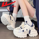 回力（Warrior）女鞋老爹鞋2025秋冬季百搭休閑小白鞋小個(gè)子厚底增高冬季運動(dòng)鞋子