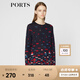 PORTS寶姿 秋冬新品女裝色塊拼接撞色毛針織衫LA9K508JKW001 丈青混色 XS