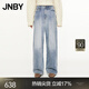 JNBY/江南布衣秋冬牛仔褲棉質(zhì)寬松直筒傘兵長褲復(fù)古通勤5O0E11120 995/牛仔洗蘭 S