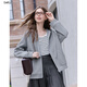 百圖betu女裝2025秋季新款短外套插肩袖顯瘦慵懶休閑風(fēng)外套女2508T56 灰色 M （灰色預售03/27發(fā)貨）